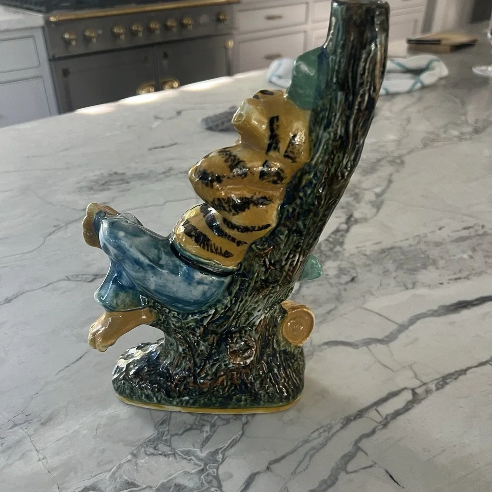 1960s Tiger Majolica Decanter Made In‎ Italy